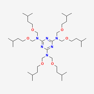 molecular formula C39H78N6O6 B14453118 s-Triazine-1,3,5-triamine, hexakis(isopentyloxymethyl)- CAS No. 73953-86-3