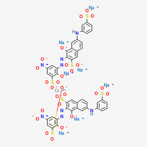 molecular formula C44H22CrN8Na7O26S6 B14453127 Chromate(7-), bis(4-(hydroxy-kappaO)-3-((2-(hydroxy-kappaO)-5-nitro-3-sulfophenyl)azo-kappaN1)-6-((3-sulfophenyl)amino)-2-naphthalenesulfonato(5-))-, heptasodium CAS No. 72765-47-0