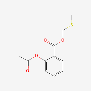 molecular formula C11H12O4S B14453146 Benzoic acid, 2-(acetyloxy)-, (methylthio)methyl ester CAS No. 76432-30-9