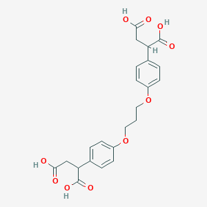 molecular formula C23H24O10 B14453188 Butanedioic acid, 2,2'-[1,3-propanediylbis(oxy-4,1-phenylene)]bis- CAS No. 78546-42-6