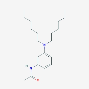 molecular formula C20H34N2O B14453200 N-[3-(Dihexylamino)phenyl]acetamide CAS No. 73567-66-5