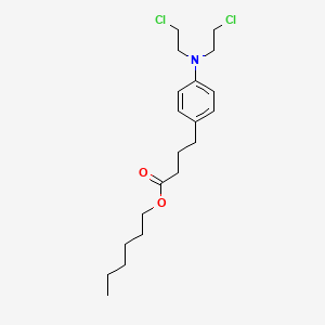 molecular formula C20H31Cl2NO2 B14453227 Hexyl 4-[4-[bis(2-chloroethyl)amino]phenyl]butanoate CAS No. 77063-13-9