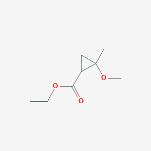 molecular formula C8H14O3 B14453239 Ethyl 2-methoxy-2-methylcyclopropane-1-carboxylate CAS No. 78932-46-4