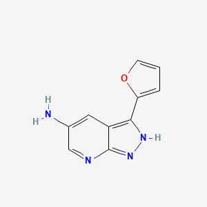 molecular formula C10H8N4O B1445327 1H-Pyrazolo[3,4-b]pyridin-5-amine, 3-(2-furanyl)- CAS No. 1186609-84-6