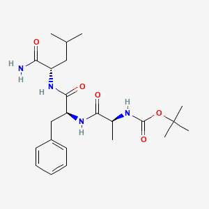 molecular formula C23H36N4O5 B14453289 N-(tert-Butoxycarbonyl)-L-alanyl-L-phenylalanyl-L-leucinamide CAS No. 75286-45-2