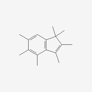 molecular formula C16H22 B14453425 1,1,2,3,4,5,6-Heptamethyl-1H-indene CAS No. 77242-77-4