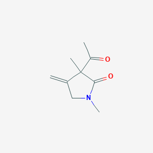 molecular formula C9H13NO2 B144535 3-Acetyl-1,3-dimethyl-4-methylidenepyrrolidin-2-one CAS No. 126863-12-5