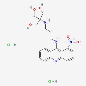 molecular formula C20H26Cl2N4O5 B14453516 1-Nitro-9-(trihydroxymethyl)-methylaminopropylamino-acridine dihydrochloride CAS No. 77280-89-8