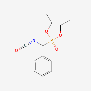 molecular formula C12H16NO4P B14453518 Phosphonic acid, (isocyanatophenylmethyl)-, diethyl ester CAS No. 74732-28-8