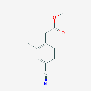 molecular formula C11H11NO2 B1445353 Methyl 2-(4-cyano-2-methylphenyl)acetate CAS No. 1261653-82-0