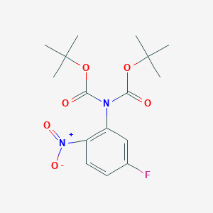molecular formula C16H21FN2O6 B1445363 N,N-Bis-boc-5-fluoro-2-nitro-phenylamine CAS No. 1352302-86-3
