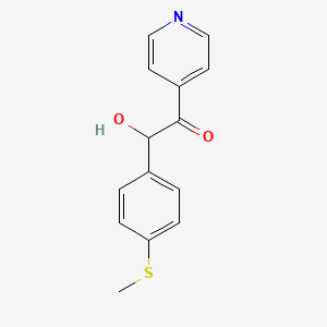 molecular formula C14H13NO2S B14453659 Ethanone, 2-hydroxy-2-[4-(methylthio)phenyl]-1-(4-pyridinyl)- CAS No. 72873-68-8