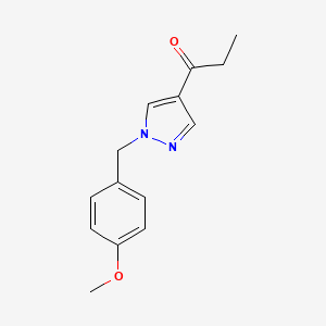 molecular formula C14H16N2O2 B1445367 1-(1-(4-Methoxybenzyl)-1H-pyrazol-4-yl)propan-1-one CAS No. 1105039-60-8