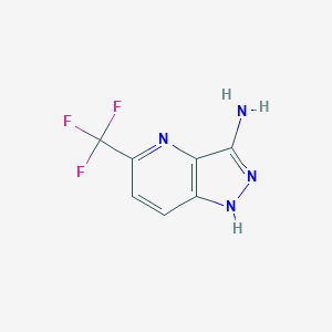 molecular formula C7H5F3N4 B1445368 5-(trifluoromethyl)-1H-pyrazolo[4,3-b]pyridin-3-amine CAS No. 1351989-85-9