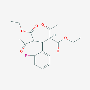 molecular formula C19H23FO6 B14453741 Diethyl 2,4-diacetyl-3-(2-fluorophenyl)pentanedioate CAS No. 76350-75-9