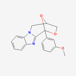 molecular formula C18H16N2O3 B14453777 4,5-Dihydro-1-(3-methoxyphenyl)-1,4-epoxy-1H,3H-(1,4)oxazepino(4,3-a)benzimidazole CAS No. 76099-08-6