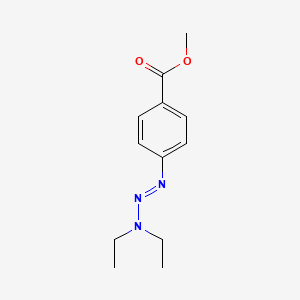 molecular formula C12H17N3O2 B14453784 Benzoic acid, 4-(3,3-diethyl-1-triazenyl)-, methyl ester CAS No. 77726-96-6