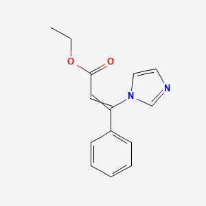 molecular formula C14H14N2O2 B1445390 Ethyl 3-(1H-imidazol-1-yl)-3-phenylprop-2-enoate CAS No. 87265-59-6