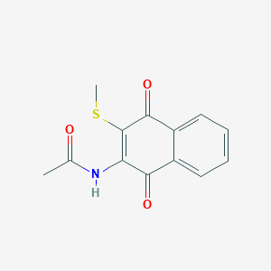 molecular formula C13H11NO3S B14453901 N-[3-(Methylsulfanyl)-1,4-dioxo-1,4-dihydronaphthalen-2-yl]acetamide CAS No. 72653-85-1