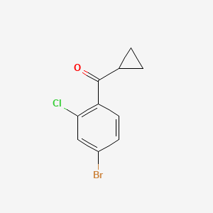 molecular formula C10H8BrClO B1445413 (4-Bromo-2-chlorophenyl)(cyclopropyl)methanone CAS No. 1400701-89-4