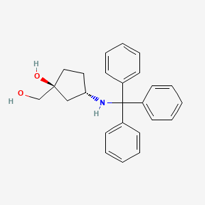 molecular formula C25H27NO2 B1445416 (1S,3S)-1-(hydroxymethyl)-3-(tritylamino)cyclopentanol CAS No. 1113025-25-4