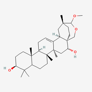molecular formula C31H50O4 B14454182 Olean-12-ene-3,16-diol, 28,29-epoxy-29-methoxy-, (3beta,16alpha,20beta)- CAS No. 73990-16-6