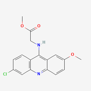 molecular formula C17H15ClN2O3 B14454191 Glycine, N-(6-chloro-2-methoxy-9-acridinyl)-, methyl ester CAS No. 77420-87-2