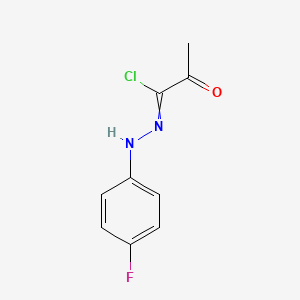 molecular formula C9H8ClFN2O B14454249 Propanehydrazonoyl chloride, N-(4-fluorophenyl)-2-oxo- CAS No. 78077-47-1