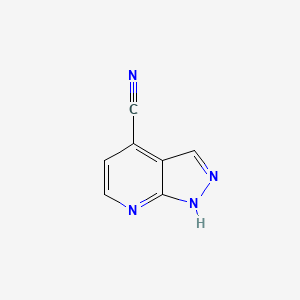molecular formula C7H4N4 B1445428 1H-pyrazolo[3,4-b]pyridine-4-carbonitrile CAS No. 1378652-03-9