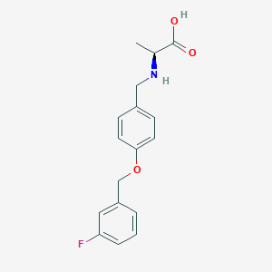 molecular formula C17H18FNO3 B1445432 (S)-2-((4-((3-Fluorobenzyl)oxy)benzyl)amino)propanoic acid CAS No. 1160513-60-9