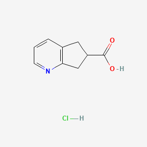 molecular formula C9H10ClNO2 B1445442 6,7-dihydro-5H-cyclopenta[b]pyridine-6-carboxylic acid hydrochloride CAS No. 220001-82-1