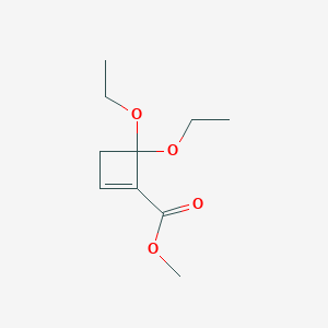 molecular formula C10H16O4 B14454438 Methyl 4,4-diethoxycyclobut-1-ene-1-carboxylate CAS No. 78001-78-2