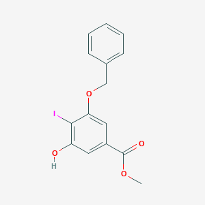molecular formula C15H13IO4 B1445446 3-Benzyloxy-5-hydroxy-4-iodobenzoic acid methyl ester CAS No. 338455-12-2