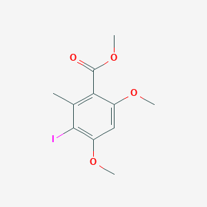 molecular formula C11H13IO4 B14454517 Methyl 3-iodo-4,6-dimethoxy-2-methylbenzoate CAS No. 72911-52-5