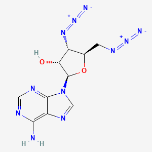 molecular formula C10H11N11O2 B14454525 3',5'-Diazido-3',5'-dideoxyadenosine CAS No. 75252-19-6