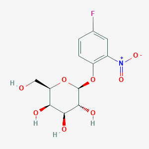 molecular formula C12H14FNO8 B1445456 (2S,3R,4S,5R,6R)-2-(4-Fluoro-2-nitrophenoxy)-6-(hydroxymethyl)tetrahydro-2H-pyran-3,4,5-triol CAS No. 694439-20-8