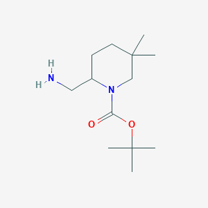 molecular formula C13H26N2O2 B1445459 Tert-butyl 2-(aminomethyl)-5,5-dimethylpiperidine-1-carboxylate CAS No. 676355-86-5
