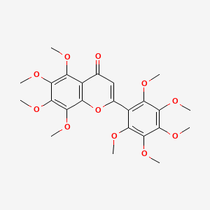 molecular formula C24H28O11 B14454594 5,6,7,8-Tetramethoxy-2-(2,3,4,5,6-pentamethoxyphenyl)chromen-4-one CAS No. 70460-32-1