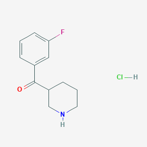 molecular formula C12H15ClFNO B1445464 3-[(3-Fluorophenyl)carbonyl]piperidine HCl CAS No. 852212-51-2