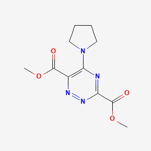 molecular formula C11H14N4O4 B14454674 Dimethyl 5-(pyrrolidin-1-yl)-1,2,4-triazine-3,6-dicarboxylate CAS No. 71856-78-5