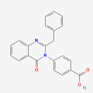 molecular formula C22H16N2O3 B14454683 Benzoic acid, 4-[4-oxo-2-(phenylmethyl)-3(4H)-quinazolinyl]- CAS No. 76244-49-0