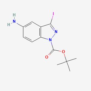 molecular formula C12H14IN3O2 B1445471 tert-butyl 5-amino-3-iodo-1H-indazole-1-carboxylate CAS No. 1094504-75-2