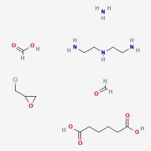 molecular formula C15H35ClN4O8 B14454714 N'-(2-aminoethyl)ethane-1,2-diamine;azane;2-(chloromethyl)oxirane;formaldehyde;formic acid;hexanedioic acid CAS No. 76649-35-9