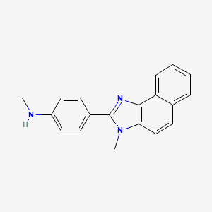molecular formula C19H17N3 B14454768 N-Methyl-4-(3-methyl-3H-naphtho[1,2-d]imidazol-2-yl)aniline CAS No. 76145-67-0