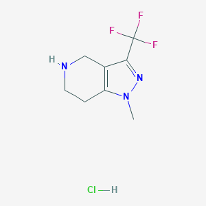 molecular formula C8H11ClF3N3 B1445481 4,5,6,7-Tetrahydro-1-methyl-3-(trifluoromethyl)pyrazolo-[4,3-c]-pyridine, hydrochloride CAS No. 733757-84-1
