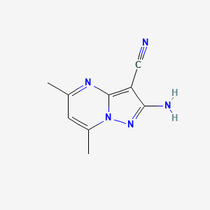 molecular formula C9H9N5 B1445486 2-Amino-5,7-dimethylpyrazolo[1,5-a]pyrimidine-3-carbonitrile CAS No. 112590-47-3
