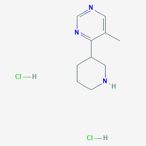 molecular formula C10H16ClN3 B1445489 5-Methyl-4-(piperidin-3-yl)pyrimidine dihydrochloride CAS No. 1361113-53-2