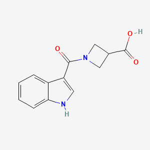 molecular formula C13H12N2O3 B1445491 1-(1H-indol-3-ylcarbonyl)azetidine-3-carboxylic acid CAS No. 1350988-89-4