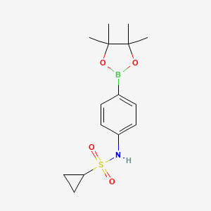 molecular formula C15H22BNO4S B1445493 N-[4-(4,4,5,5-tetramethyl-1,3,2-dioxaborolan-2-yl)phenyl]cyclopropanesulfonamide CAS No. 879487-14-6
