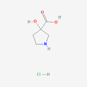 molecular formula C5H10ClNO3 B1445497 3-Hydroxypyrrolidine-3-carboxylic acid hydrochloride CAS No. 67117-23-1